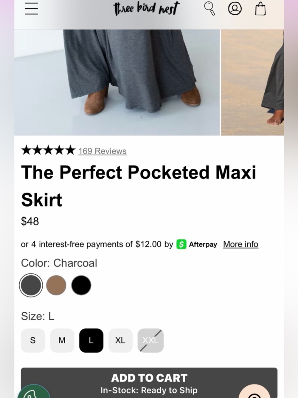 Perfect pocket maxi skirt size L bohemian minimalist crunchy granola - Picture 5 of 10